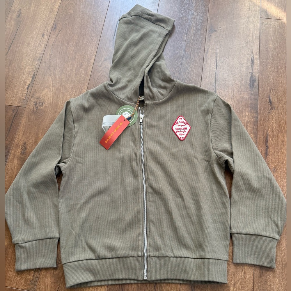 The Sunday Collective Kids Stonegrey (Olive Green) Zip-Up Hoodie